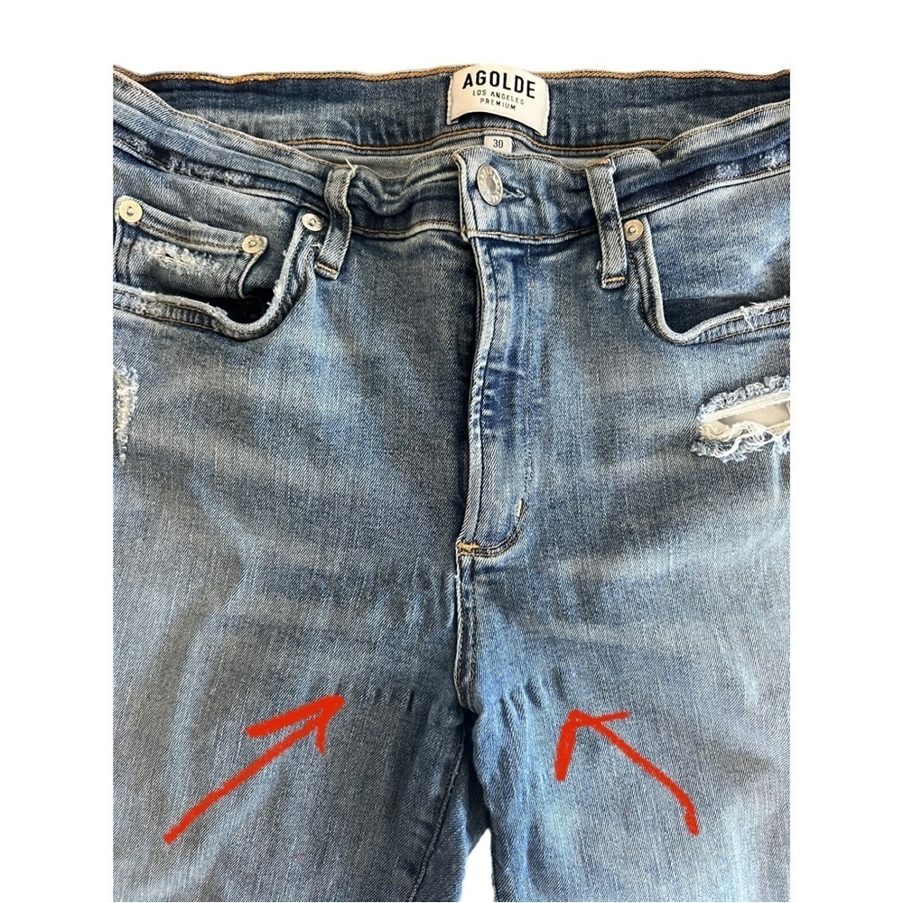 Agolde Sophie Distressed Skinny Jeans Size 30 - Picture 5 of 7